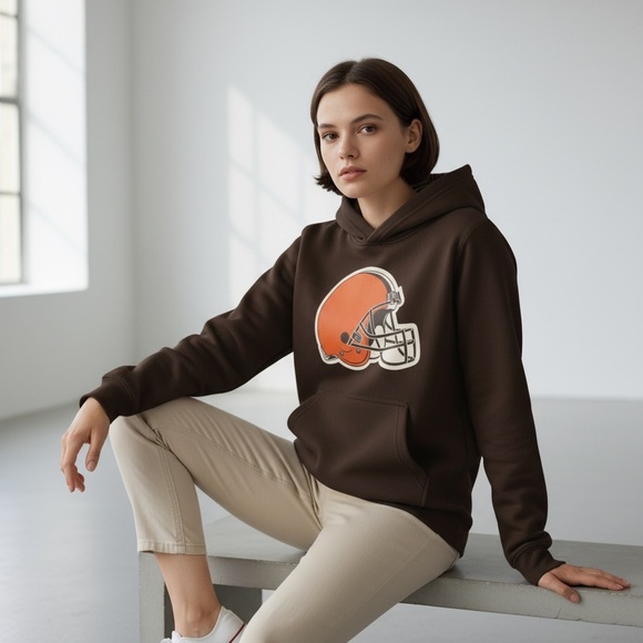Outerstuff NFL/YOUTH/Cleveland Browns/Logo Fleece Sweatshirt/Hoodie/XL-18/20 - Picture 7 of 10